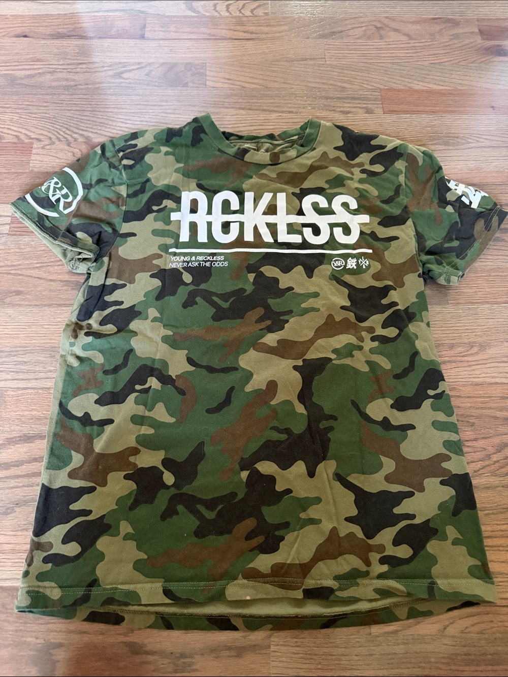 Young & Reckless Men’s Camouflage Graphic Tee - Green & Brown